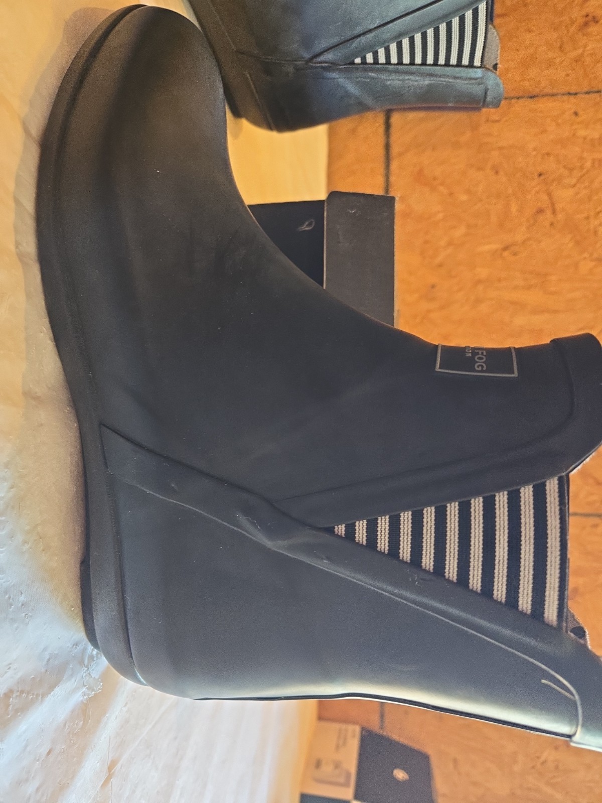 London Fog Piccadilly Rain Boots, Women’s Sz 8M,tunie black