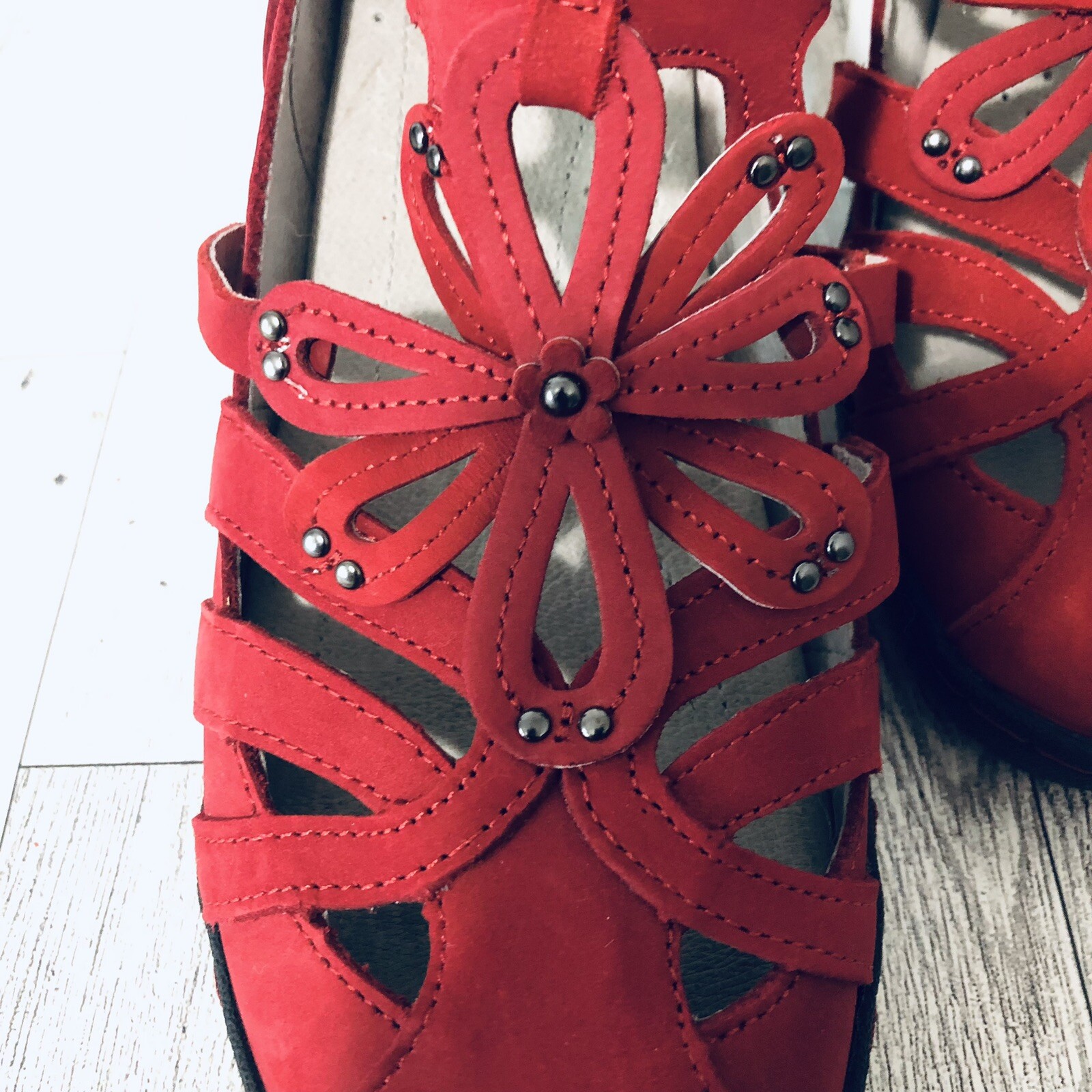 Jambu Abby Mary Jane Womens Shoes Size 8 Red Memory Foam Footbed