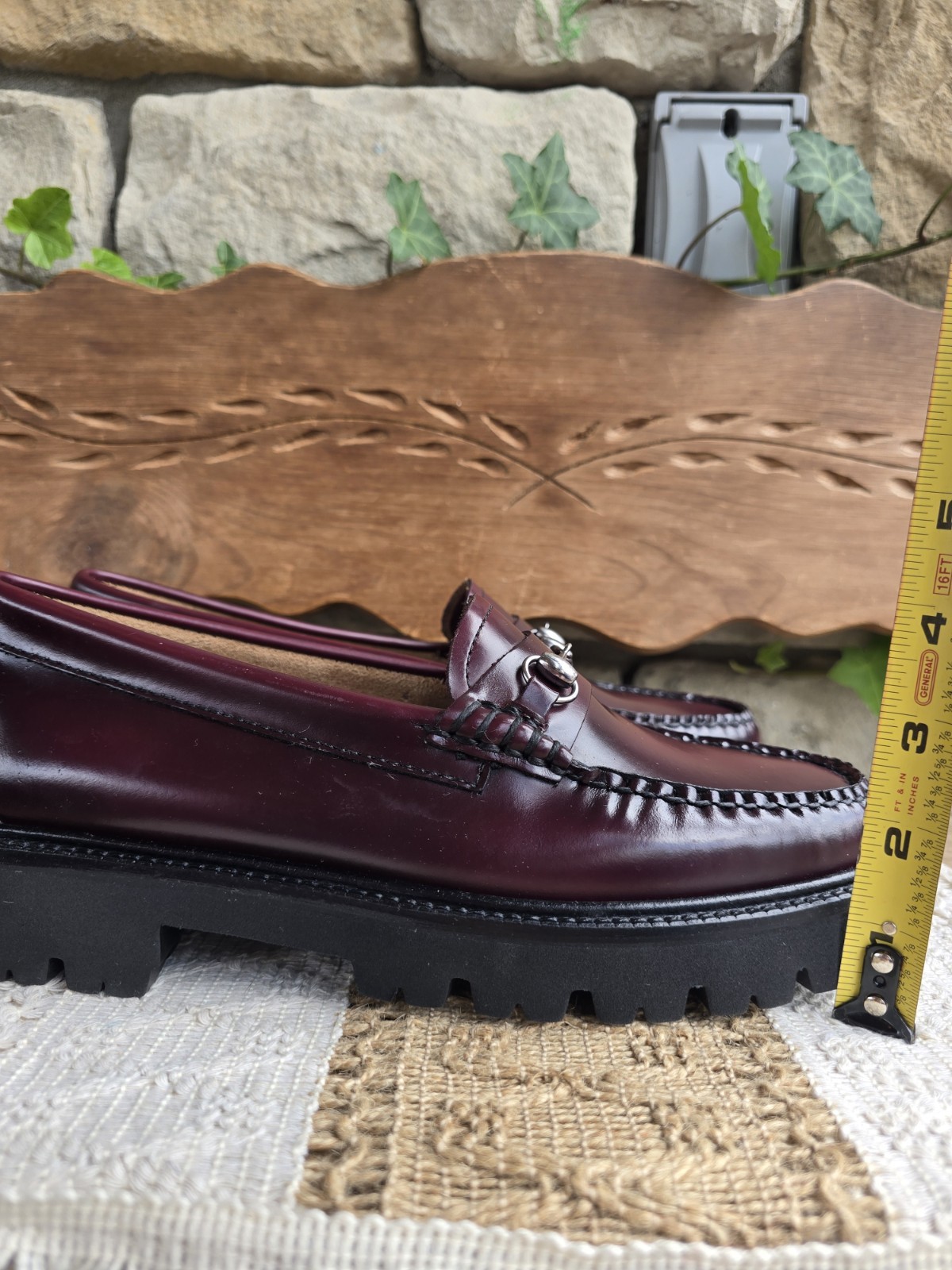 GH Bass WeeJuns Lianna Bit Lug Sole Leather Penny Loafer Shoes Womens Sz 7