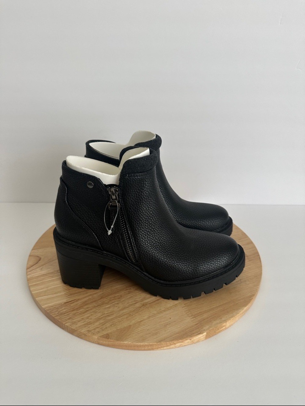 Muk Luks Womens Lia Boot Block Heel Booties, Black Sz 7
