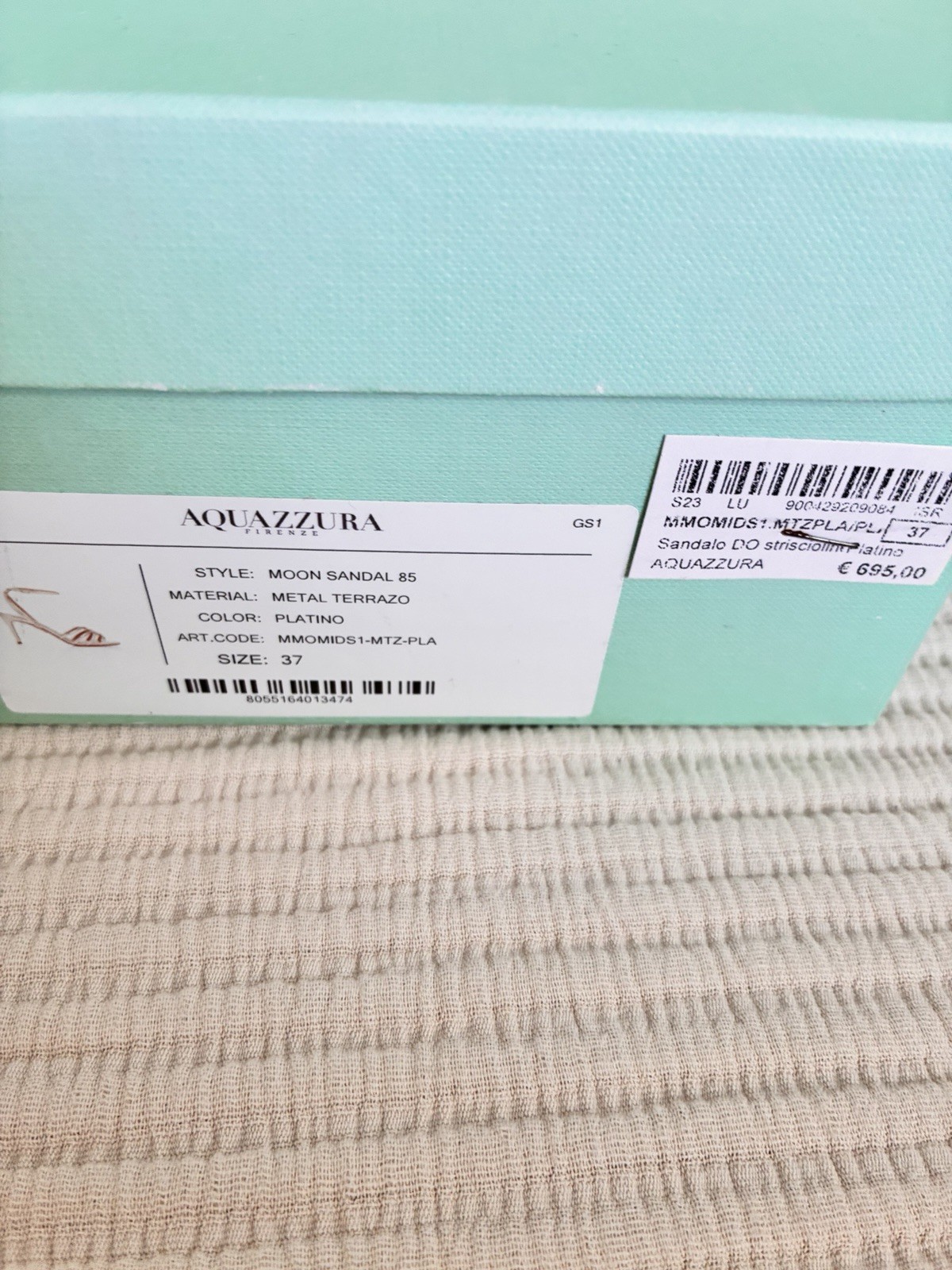 Aquazzura Moon Sandal Gold Sz 37 (6US)