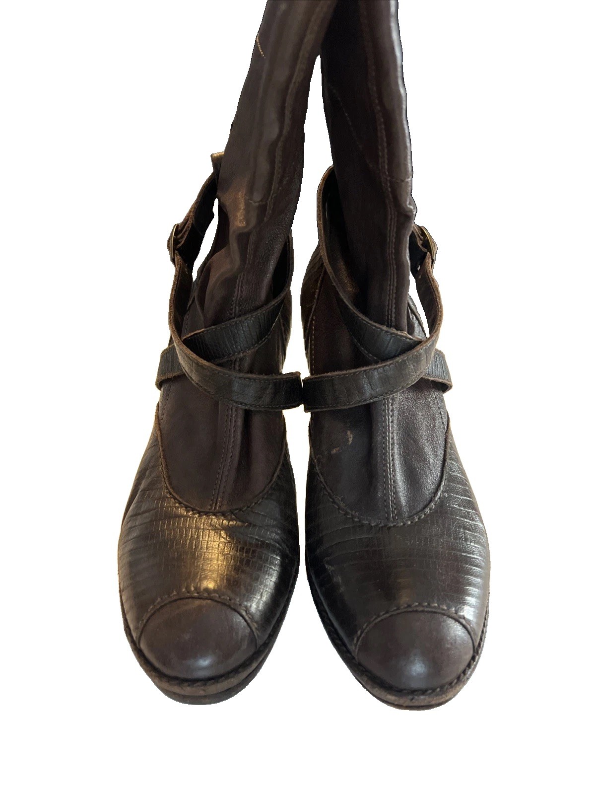 Heuoy Beyueliu Women’s Size 38.5 Leather Brown Handmade In Italy