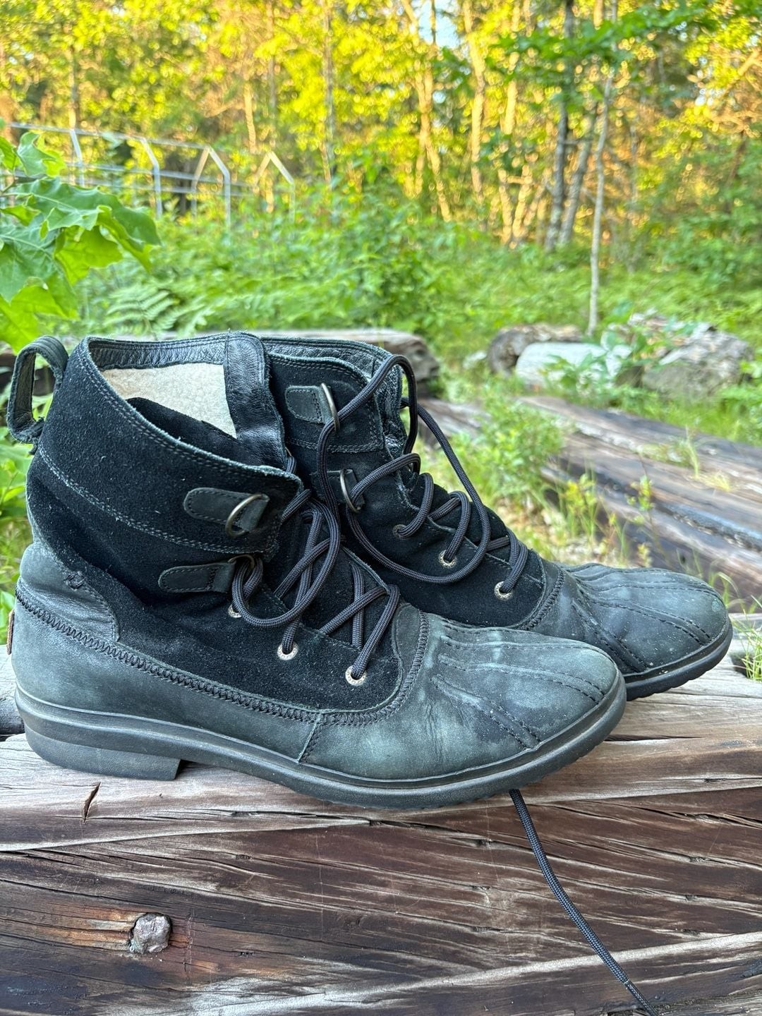 UGG Azaria Waterproof Leather and Suede Duck Boots