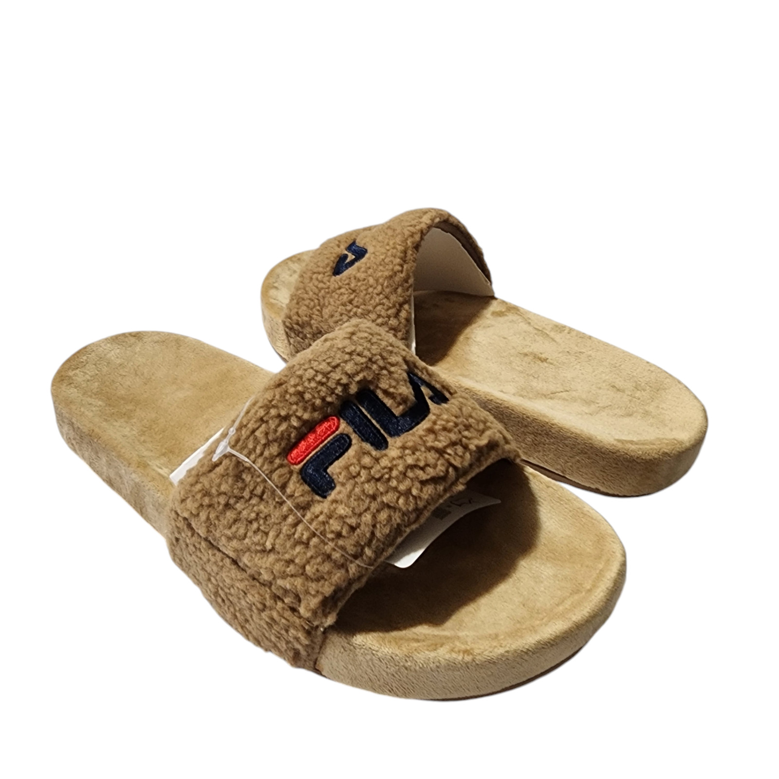 Fila Fuzzy Drifter Women Slide Sandals Brown Size 9