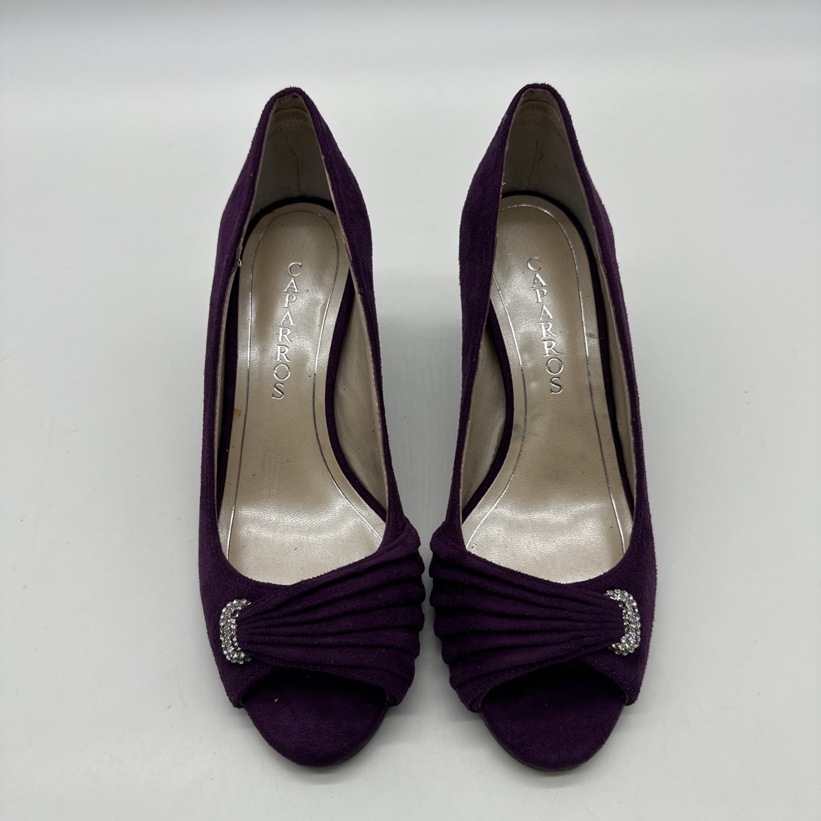 Caparros Womens Size 8.5B Lizzie Nightfall Crepe Open Toe D’Orsay Heels.#5
