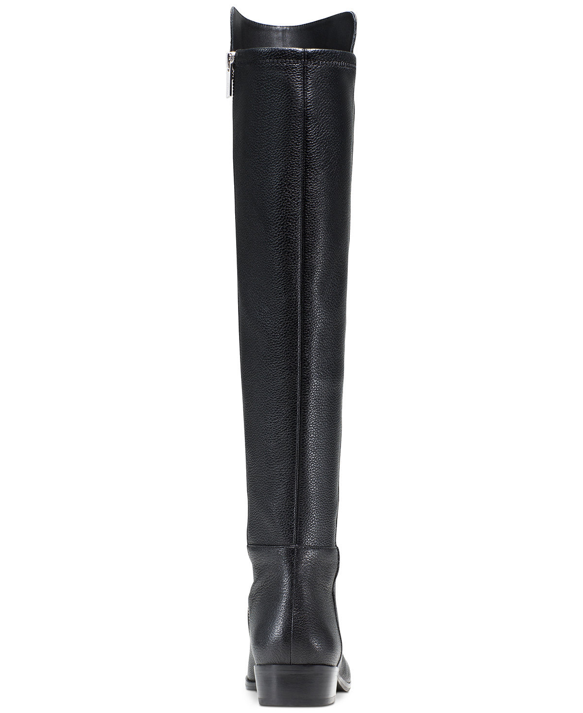 MICHAEL KORS BROMLEY RARE ALL LEATHER SILVER LOGO ZIPPER TALL BOOTS I LOVE SHOES