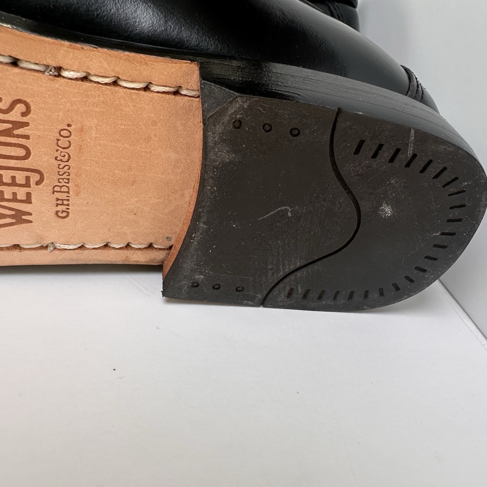 GH Bass Weejuns Penny Loafers Black Leather Shoes Womens Size 8.5 W 4005-001 NIB