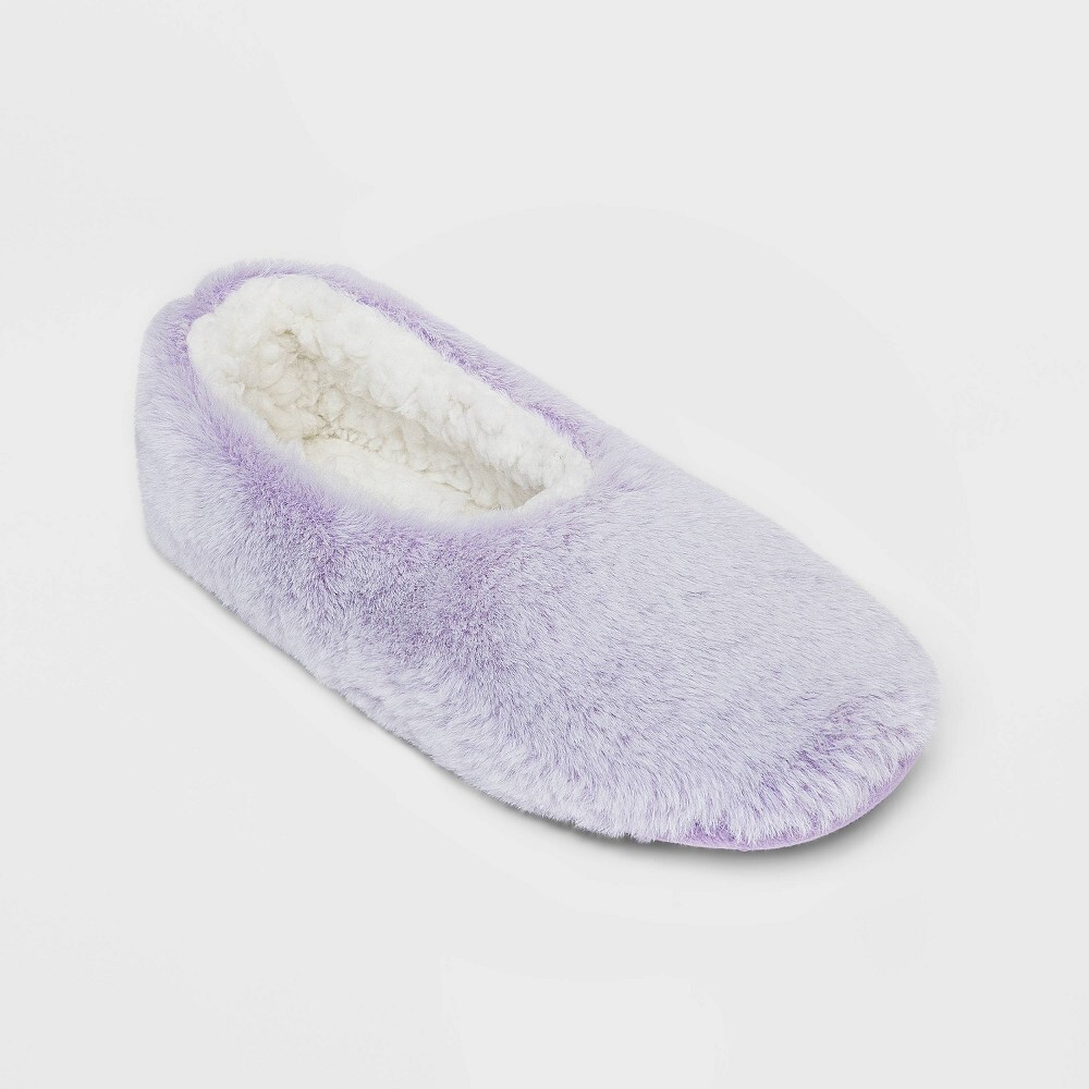 Target Brand Women’s Faux Fur Pull On Slipper Socks Light Purple New Size S/M