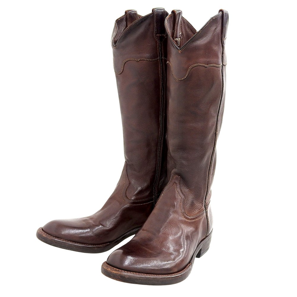 ALBERTO FASCIANI ANAIS Leather Jodhpur Boots 37 Approx.9.4″» Brown Women USED