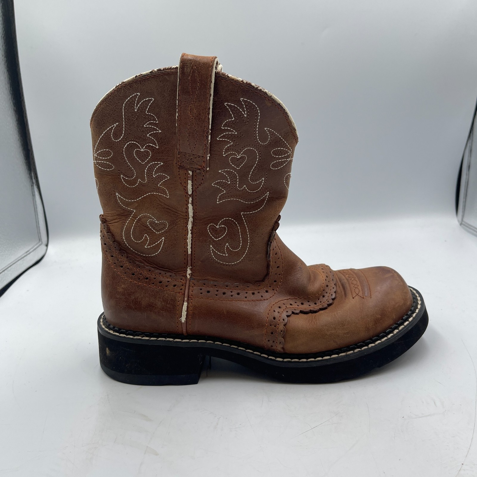 Ariat Fatbaby 10000860 Women’s 7 B Ankle Boots Saddle Leather Cowgirl Western