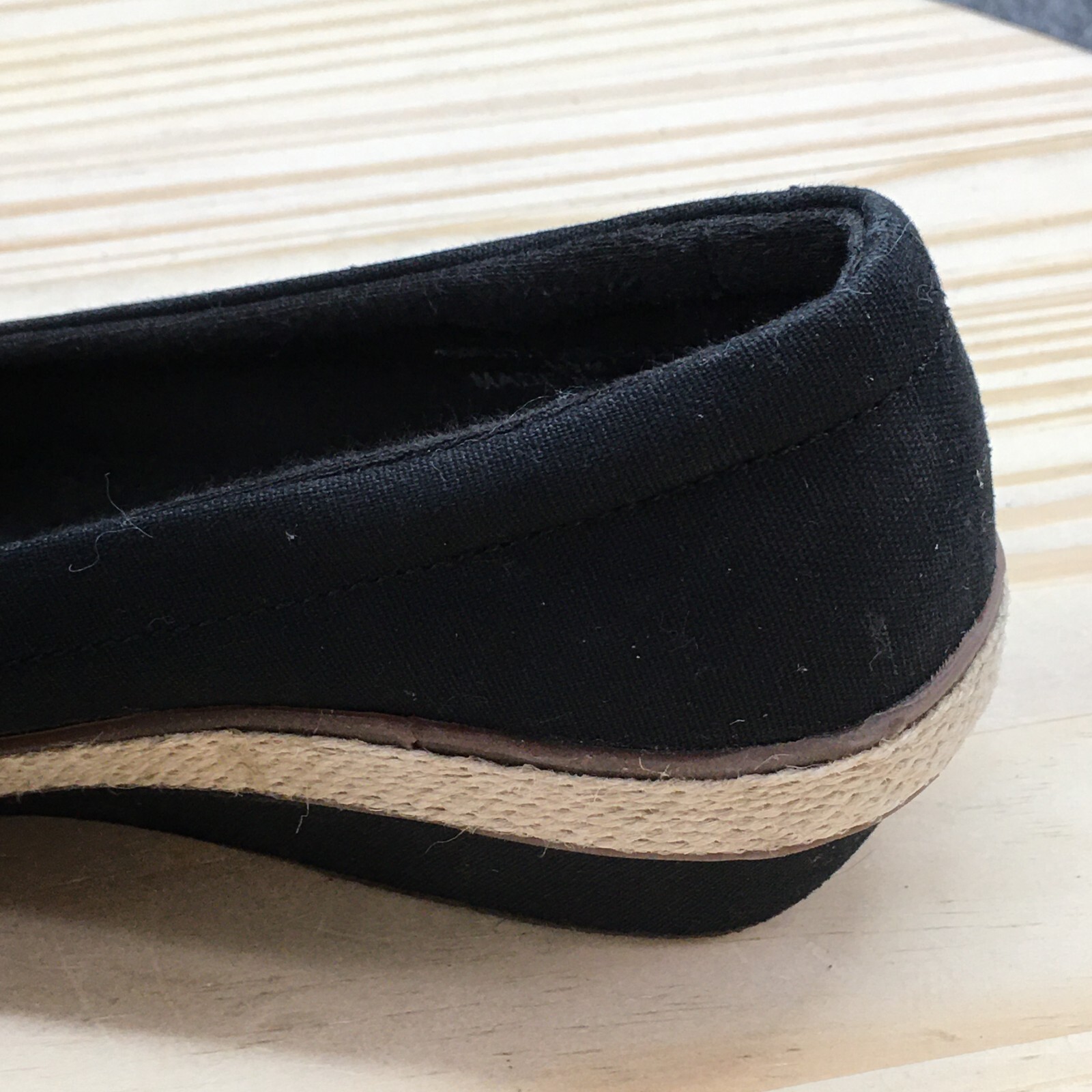 Grasshoppers Shoes Womens 6.5 M Cleo Casual Slip On Wedge Loafer Black Fabric