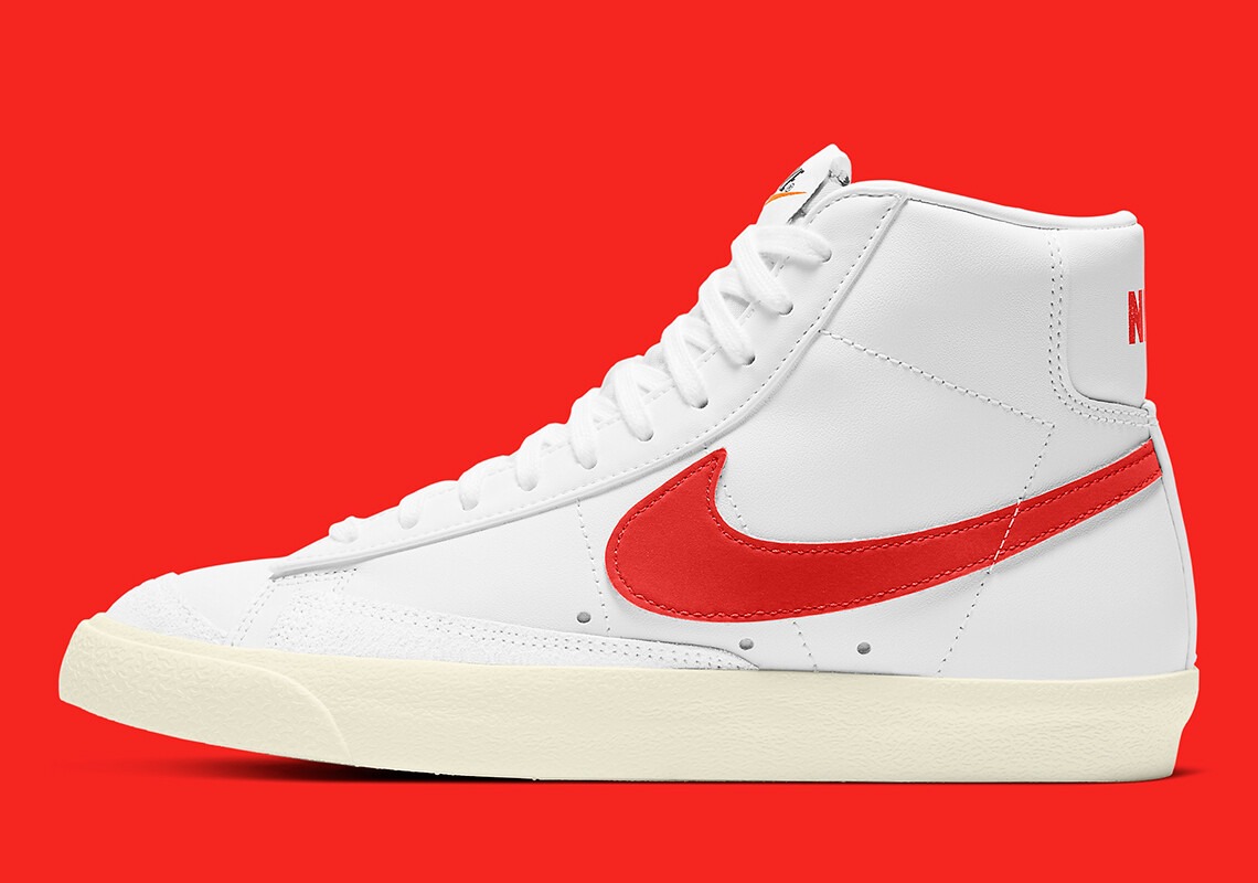 Women’s Nike Blazer Mid ’77 VNTG White Habanero Red Sail CZ1055-101 Vintage