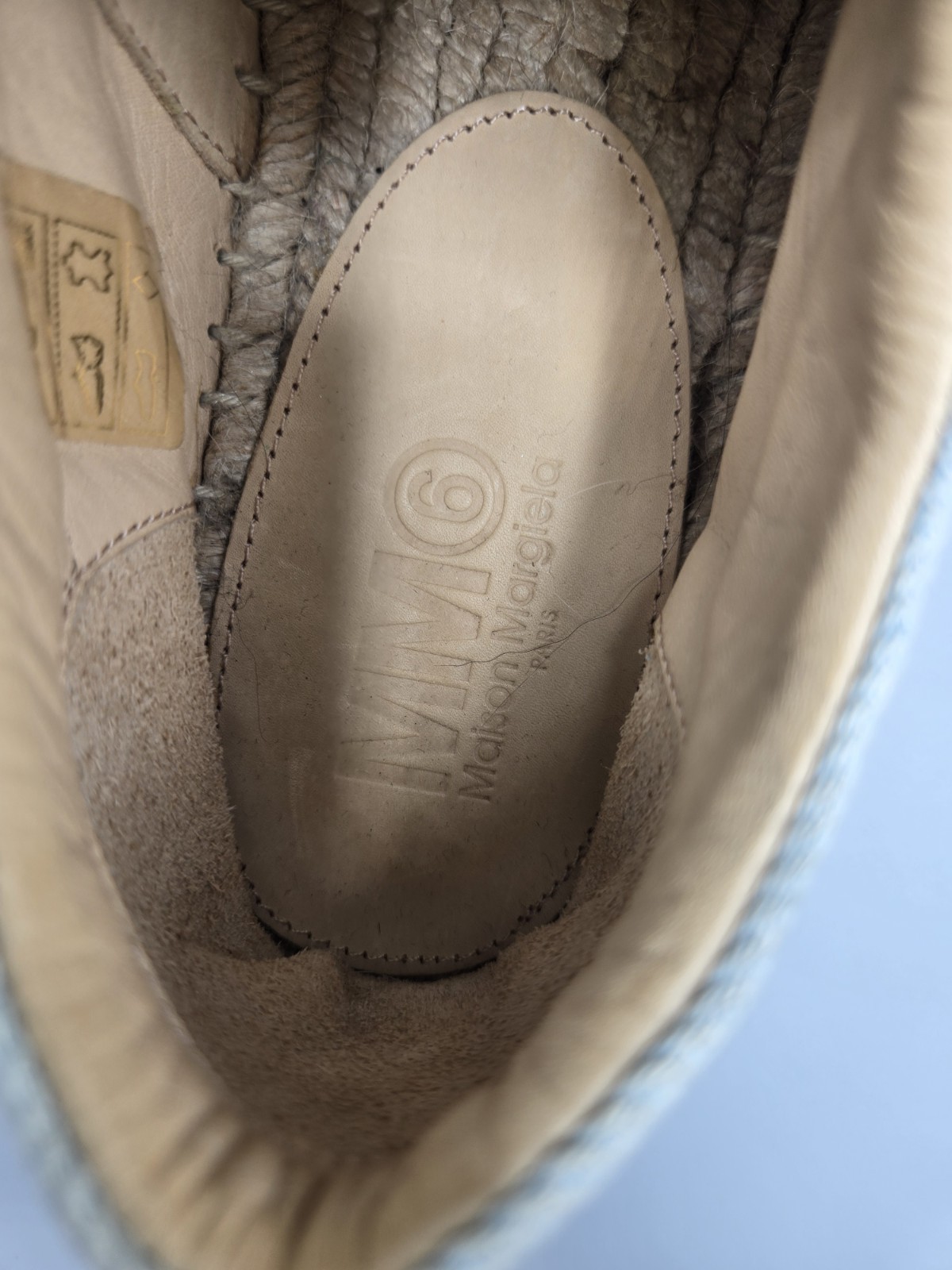 MM6 Maison Margiela Light Denim Lace-Up Platform Espadrilles Size EU 38 / US 8