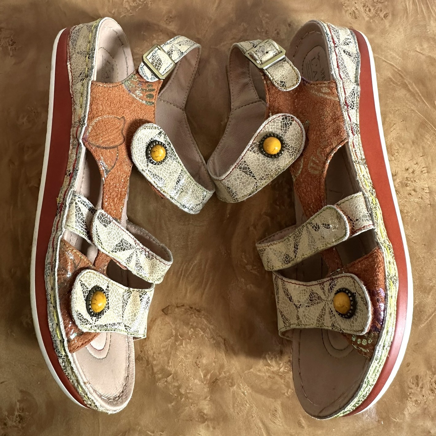 L’Artiste by Spring Step Payokya Leather Hook & Loop Sandals EU 39 US 8.5