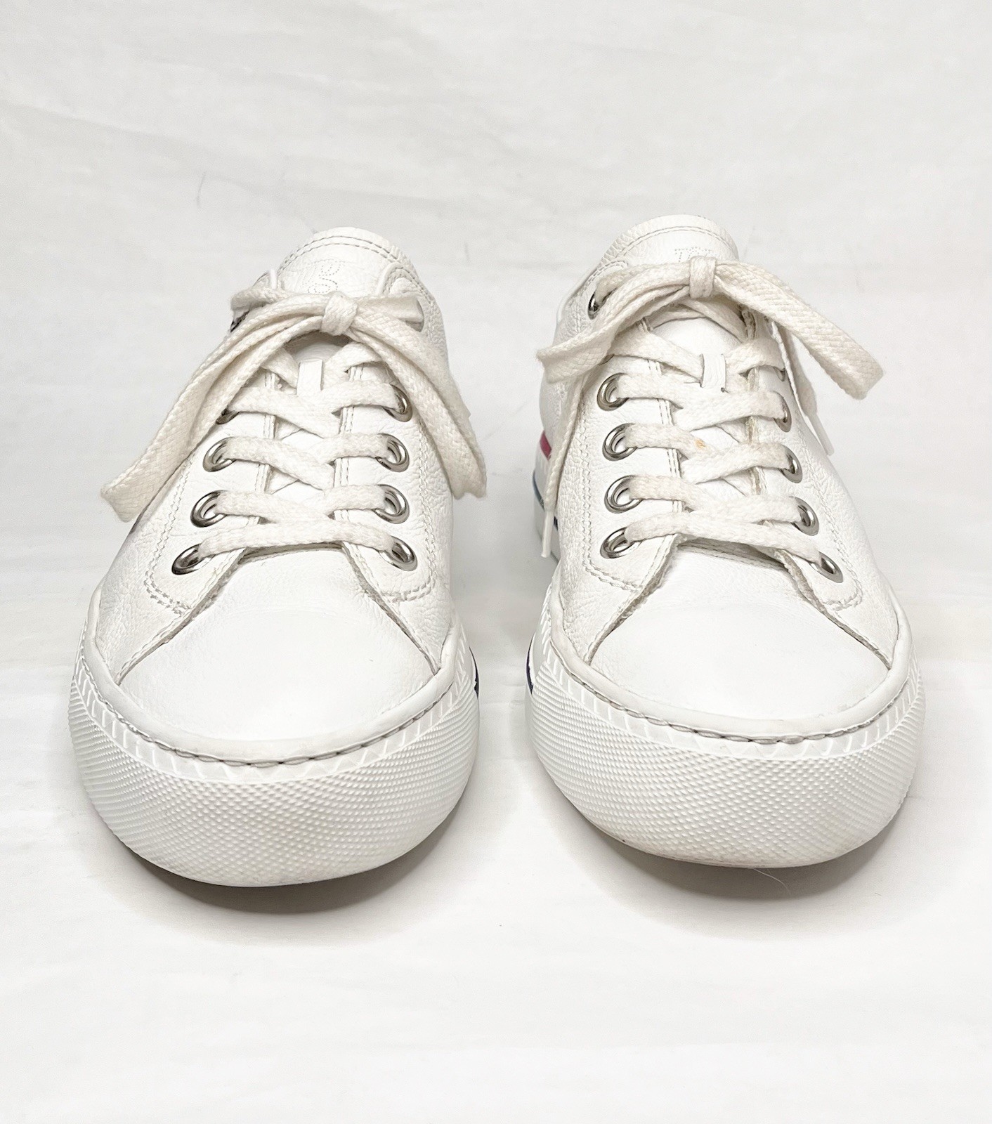 【EUC!】Paul Green ✤ Carly Sneakers White Pebble Leather US W 8.5 🇦🇹Austria Made