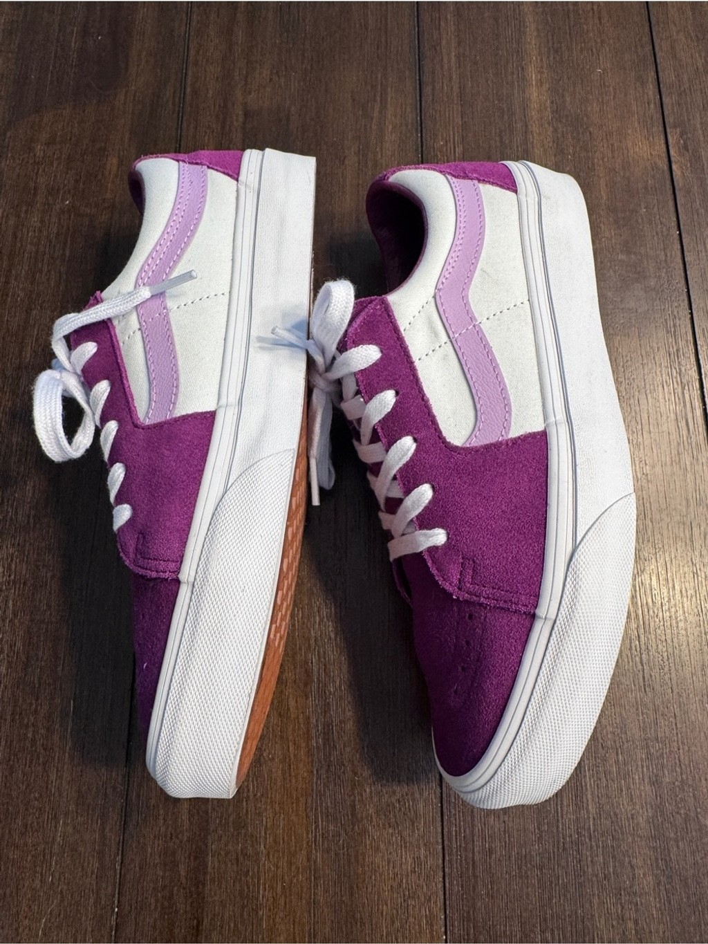 Vans Sk8-Low Dark Purple White Suede Sneakers Men 7 Women’s 8.5 Y2K Streetwear