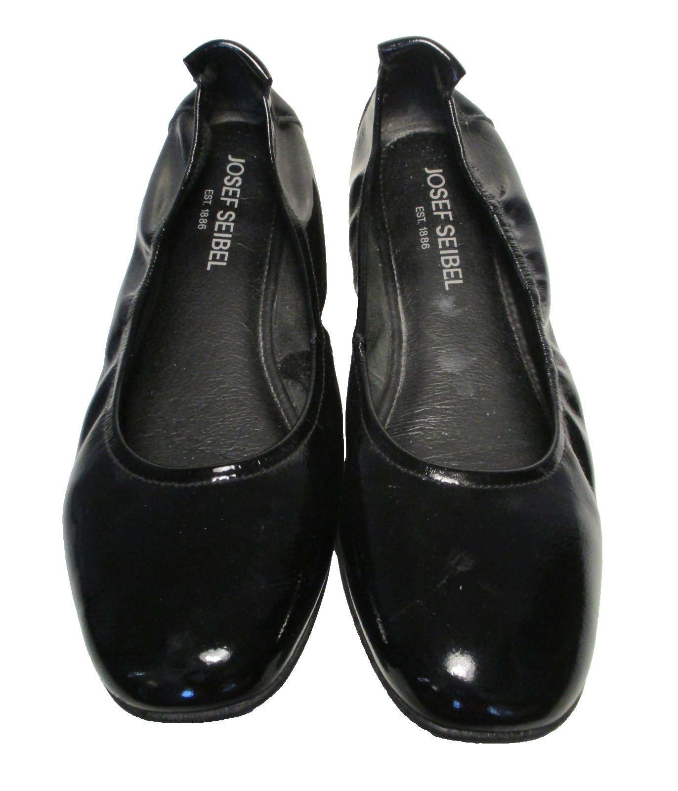 Josef Seibel Black Patent Leather Womens Fenja Ballet Flat Comfort Shoes Size 39