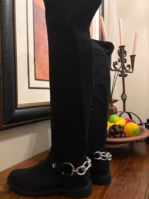 Calvin Klein thigh high harness boots 6.5