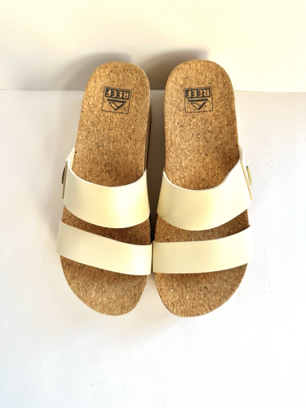 Reef Cushion Vista Higher Platform Sandal Vintage Tan/Cream/Cork Comfort New Sz8