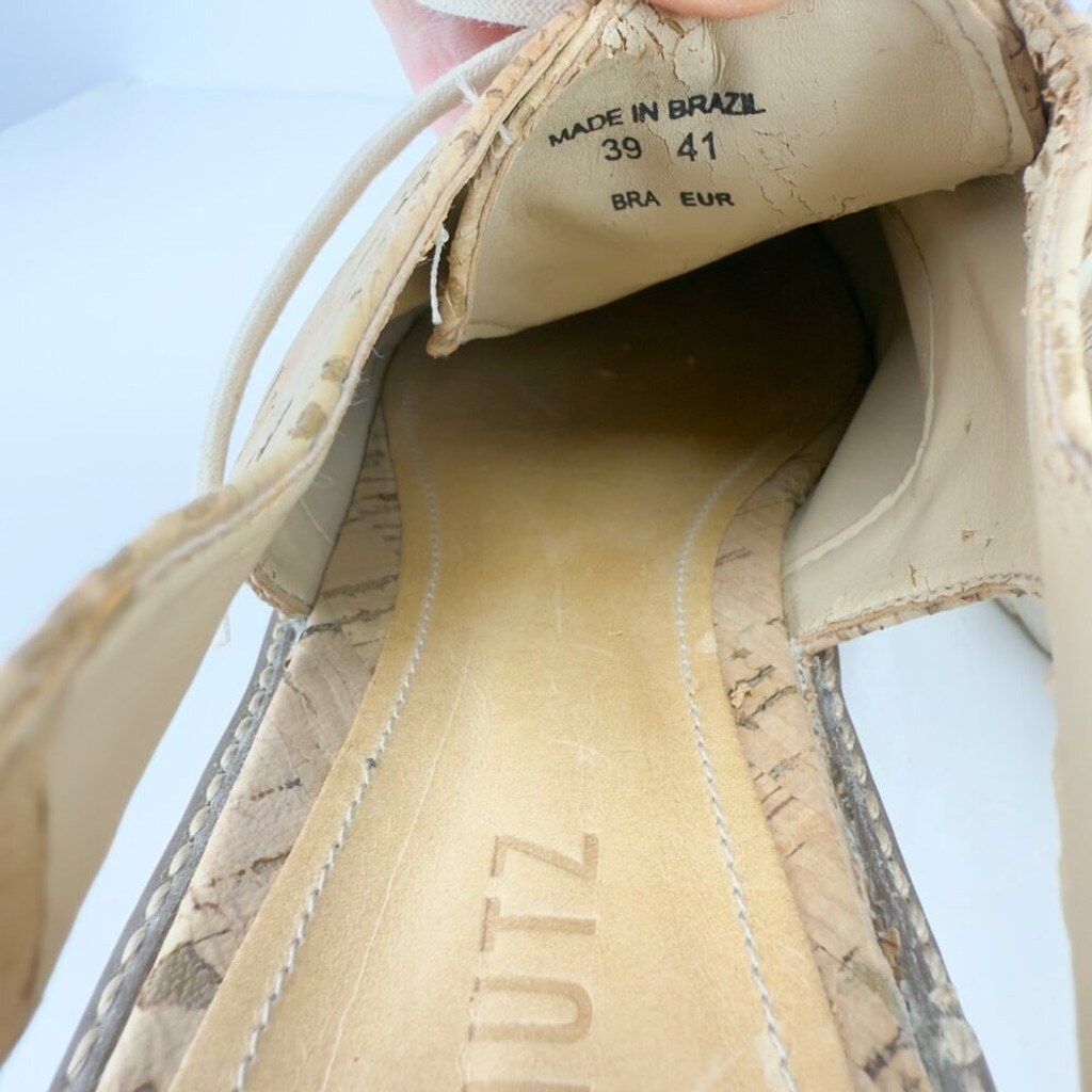 SCHUTZ Oxford Flatform Cut Out Cork Lightweight Contemporary Summer sz 41