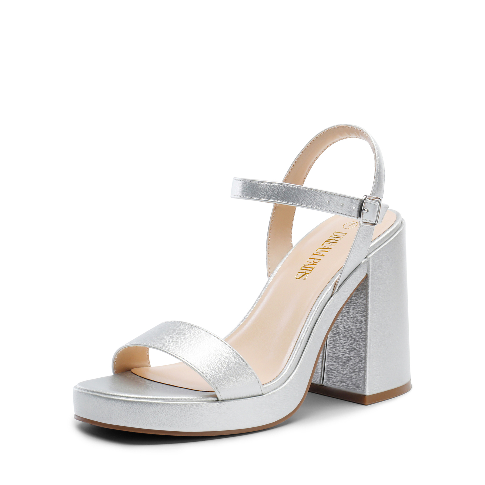 Women Glitter Chunky Block Heel Heeled Sandals Wedding Party Evening Sandals