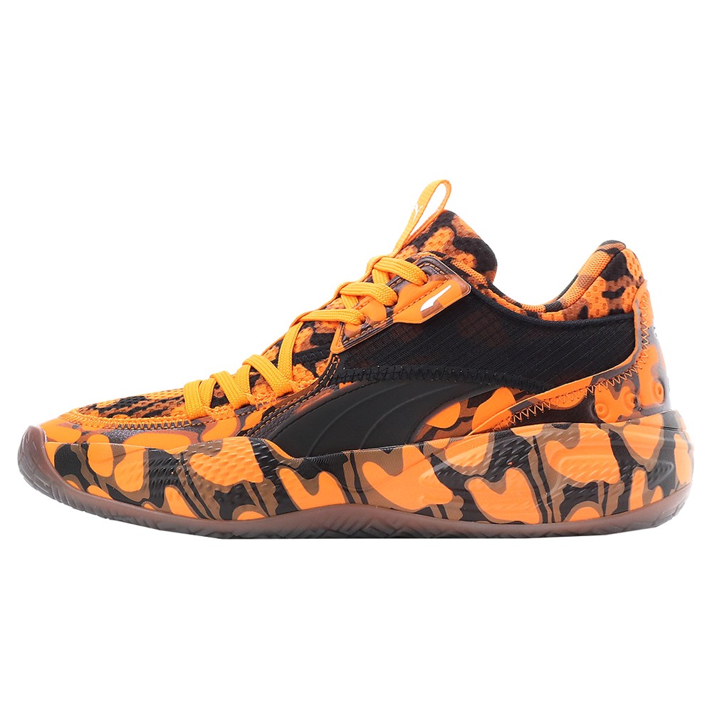 PUMA Court Rider Maverick Graphic Basketball Womens Orange Sneakers Athletic Sh