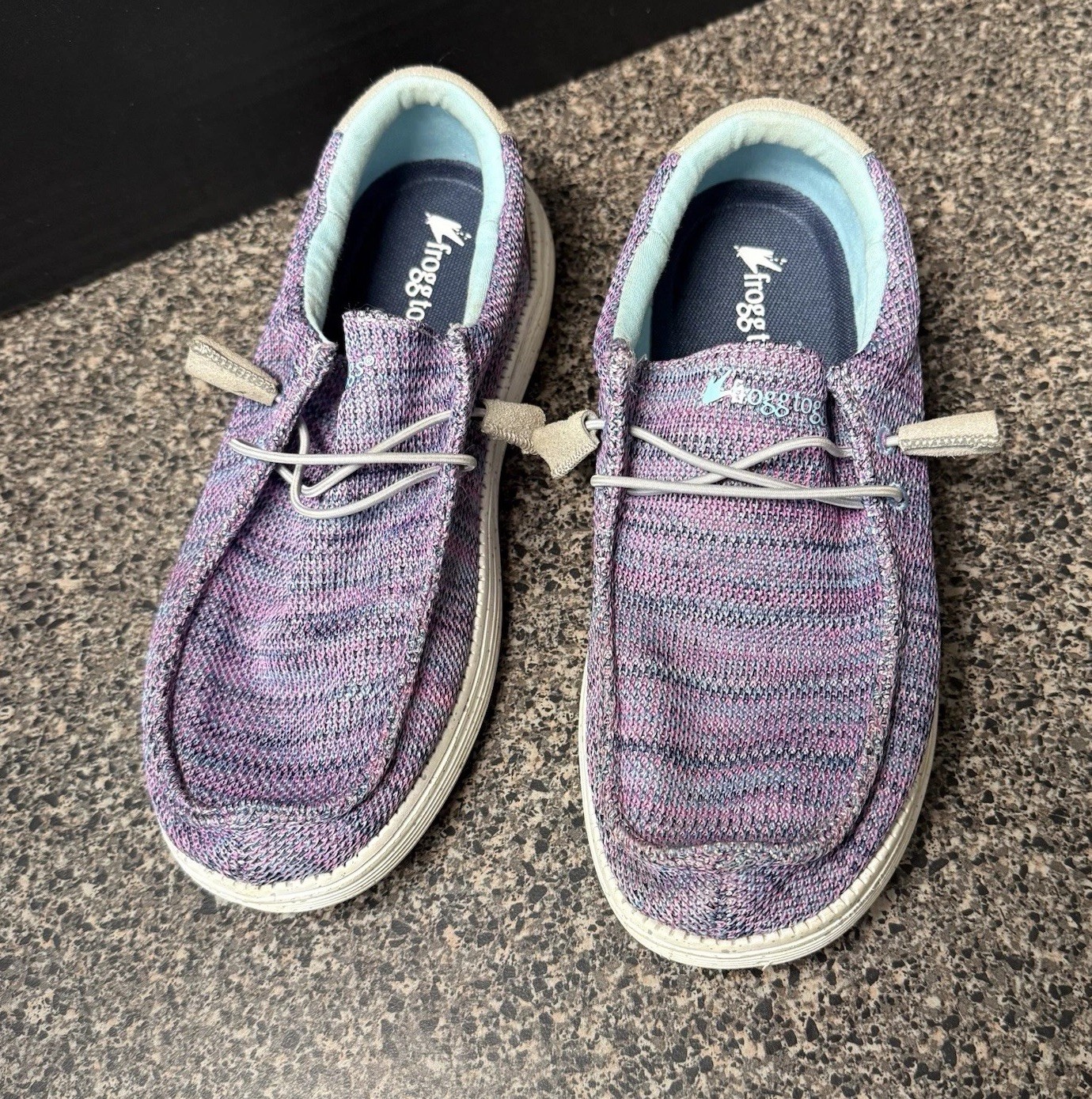 Frogg Toggs Women’s Casual Slip On Shoes 8 Purple Knit Comfort Loafer EUR 38