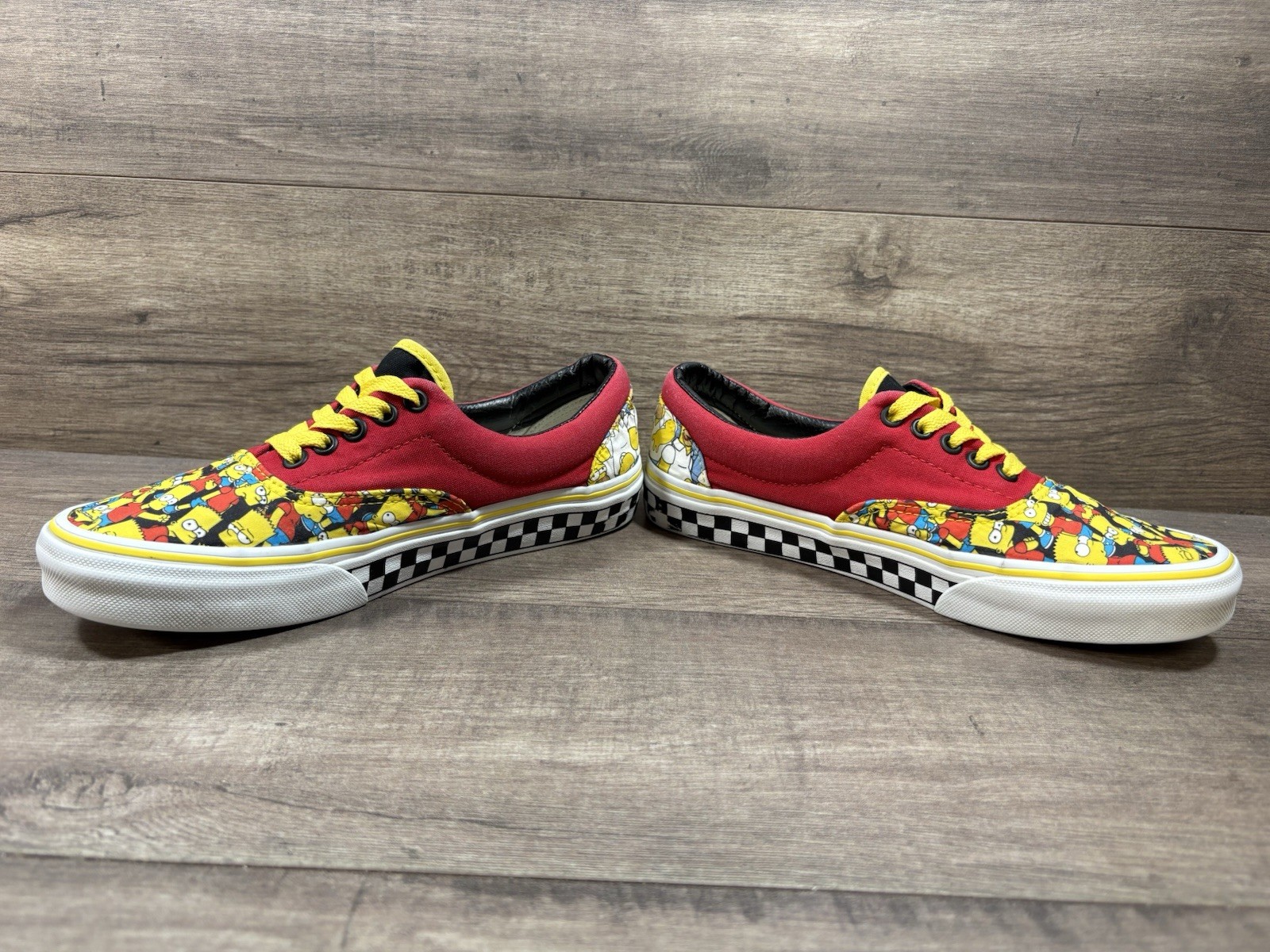 Vans THE SIMPSONS X Customs Bart & Homer Checker Sneakers Shoes Womens Size 8.5