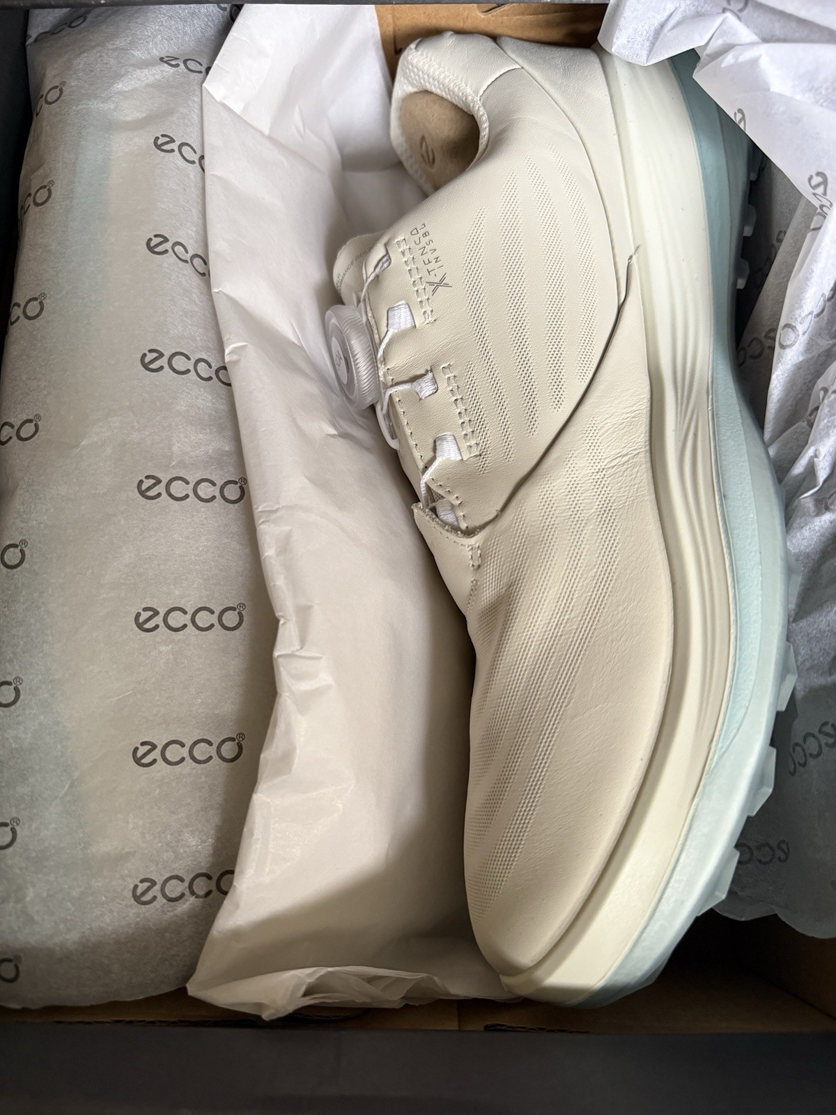 ECCO GOLF LT1 BOA Spikeless Women’s Shoes 🆕 White Ice Blue 🆕 US 10-10.5 EU 41
