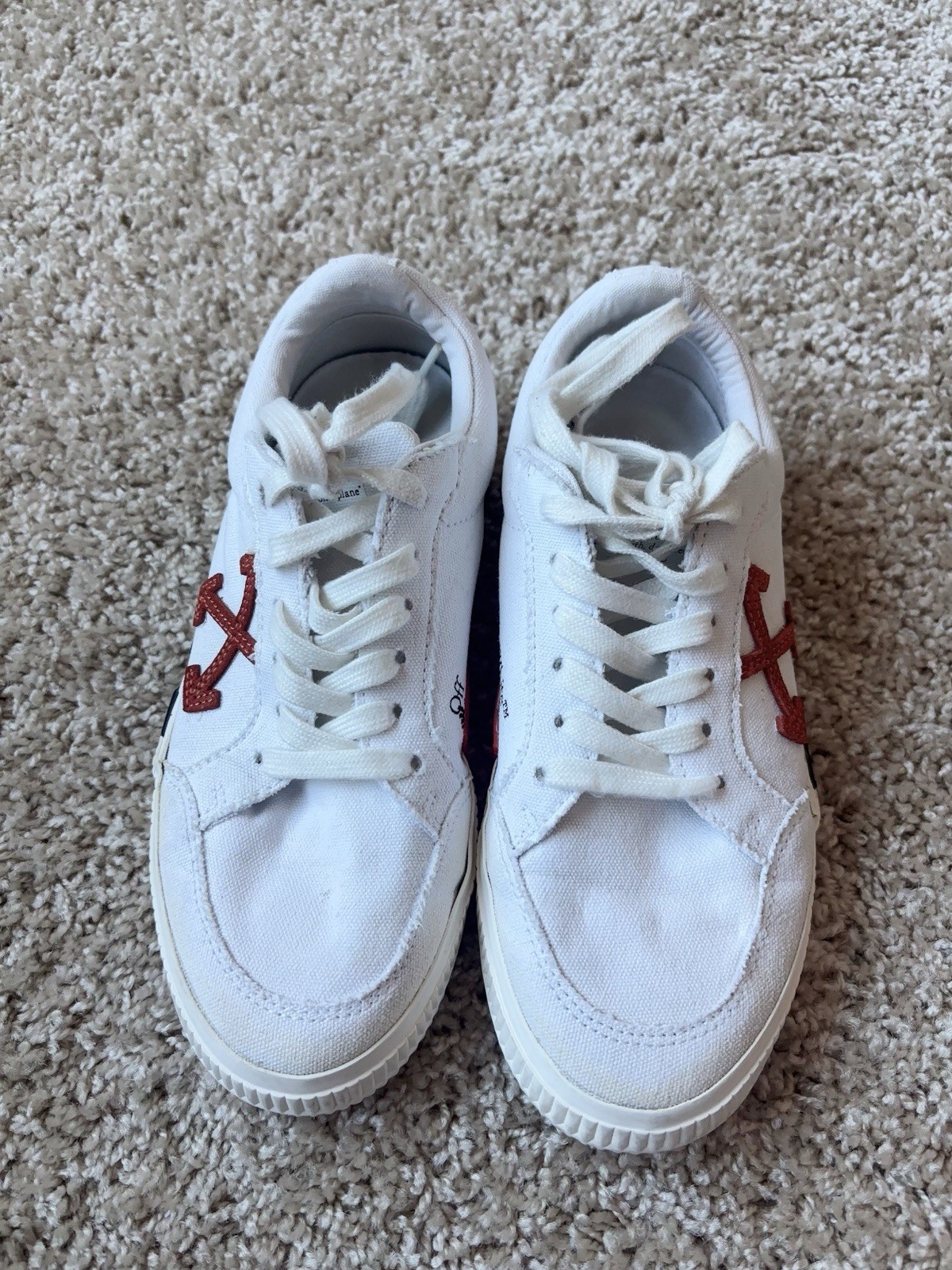 Off-White White Canvas Vulcanized Sneakers