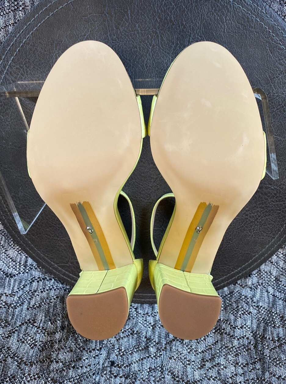 Sam Edelman Yaro Sandal Block Heels Size 9 M Kiwi Croco