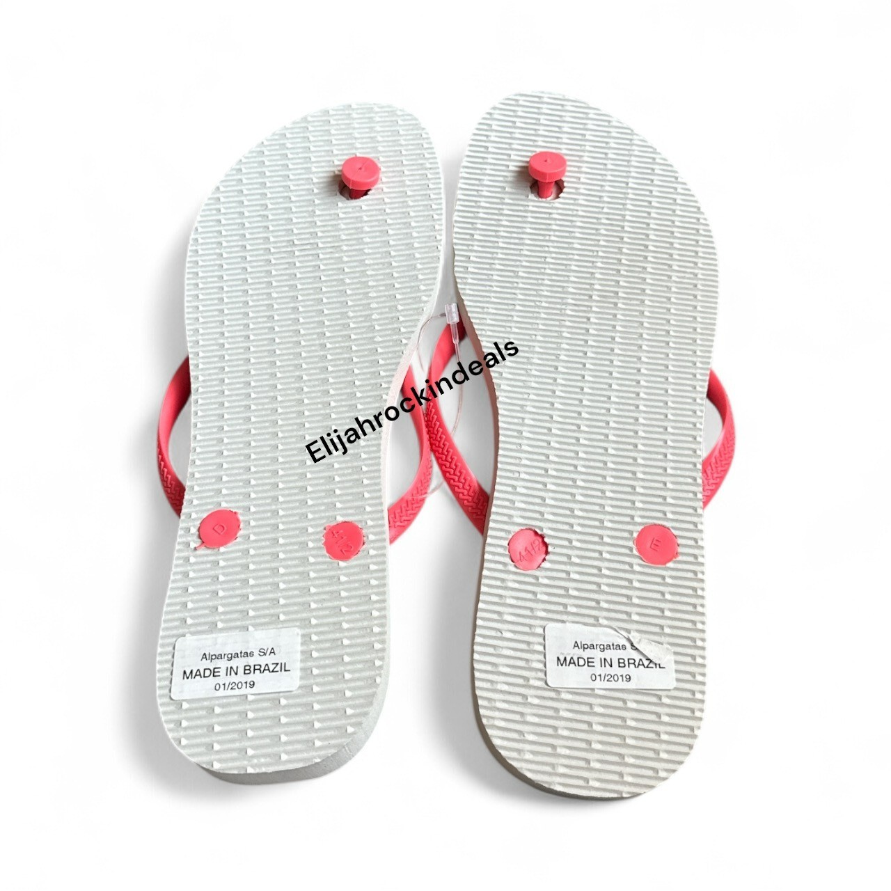 NEW WOMENS HAVAIANAS LEOPARD WHITE CORAL FLIP FLOPS SANDALS US 6, 9/10, 11/12