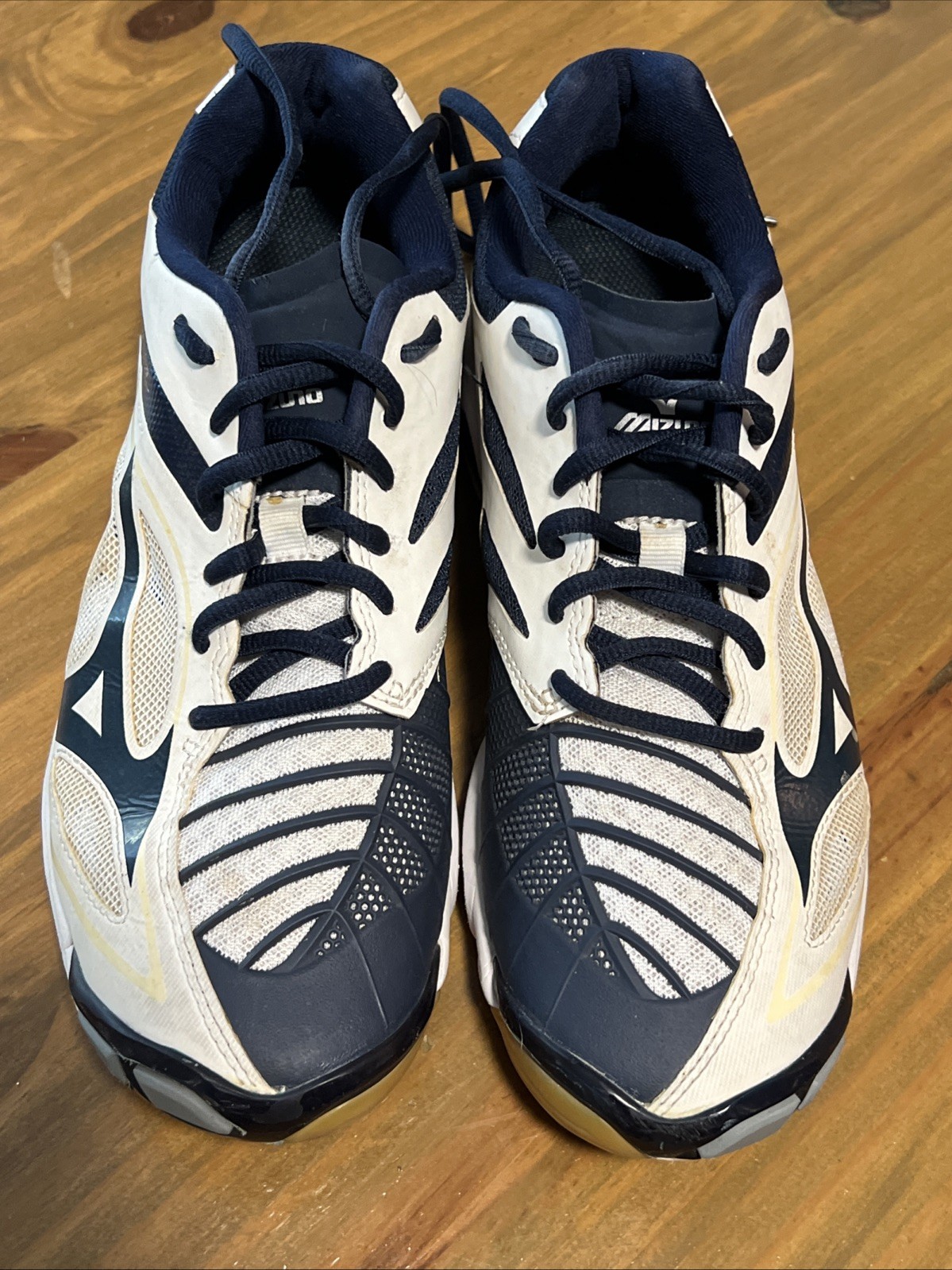 Mizuno Wave Lightning Z3 Size 9.5 Navy Blue /White Volleyball Shoes 430228