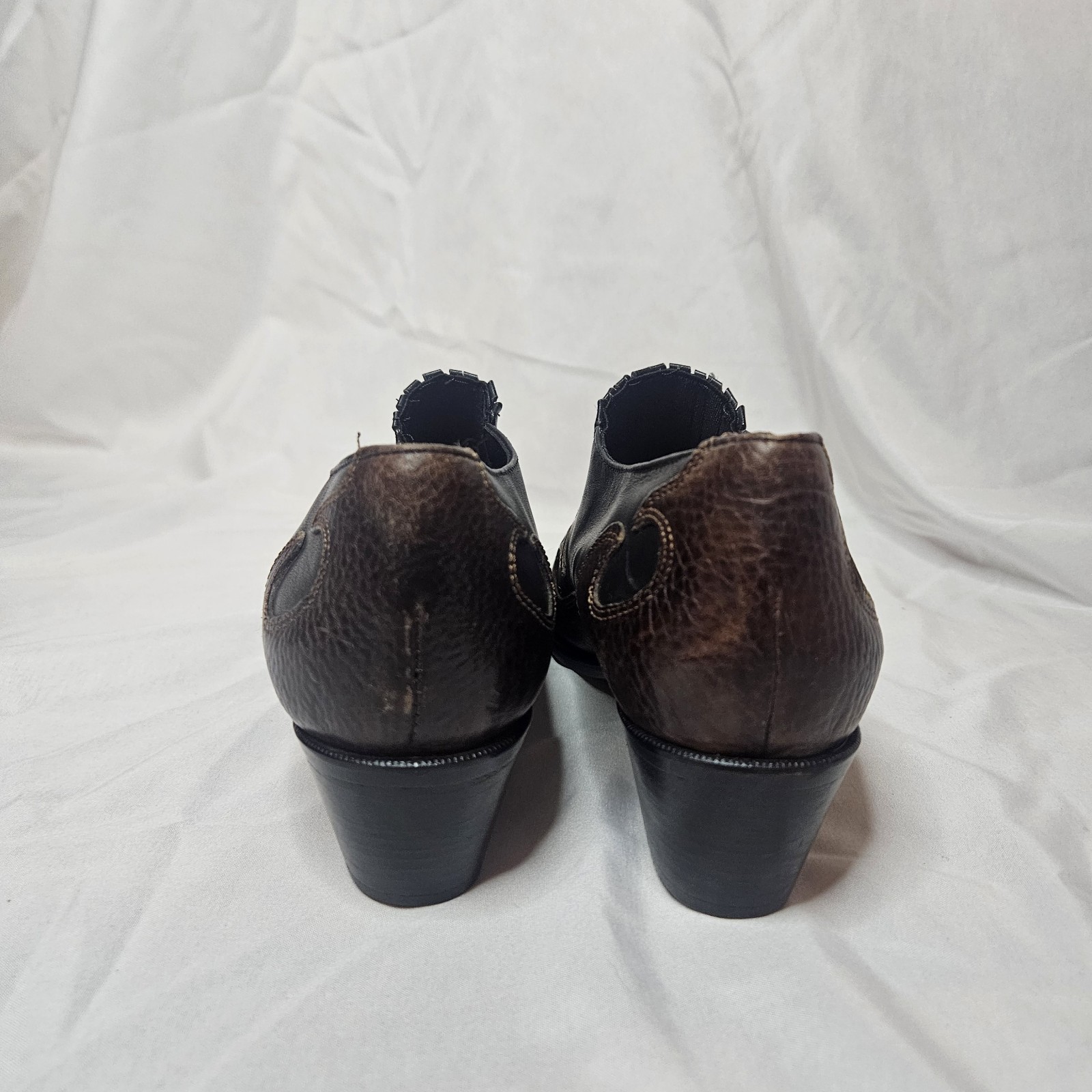 Dingo Bootie Womens 7 Black Leather Cowboy Western Shootie 90s Y2K Shoe