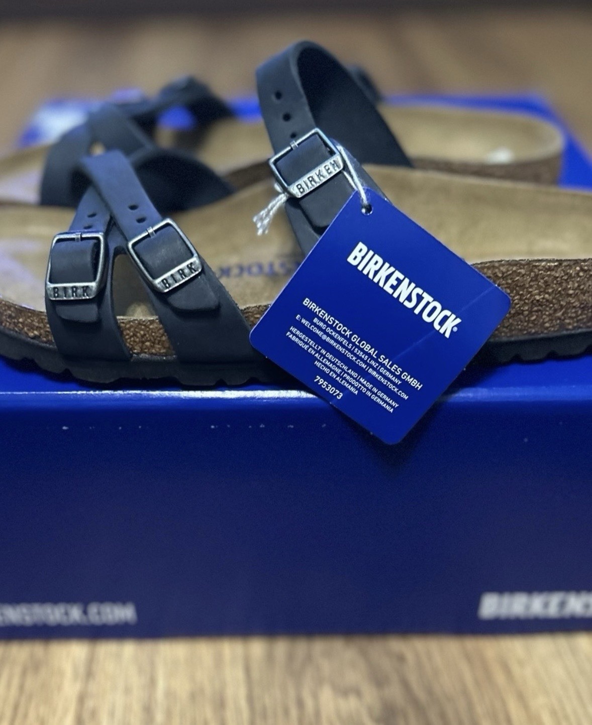 Birkenstock Franca 💅 Black Oiled Leather Buckle Sandals Slides Sz 5 6 7 8 9 10