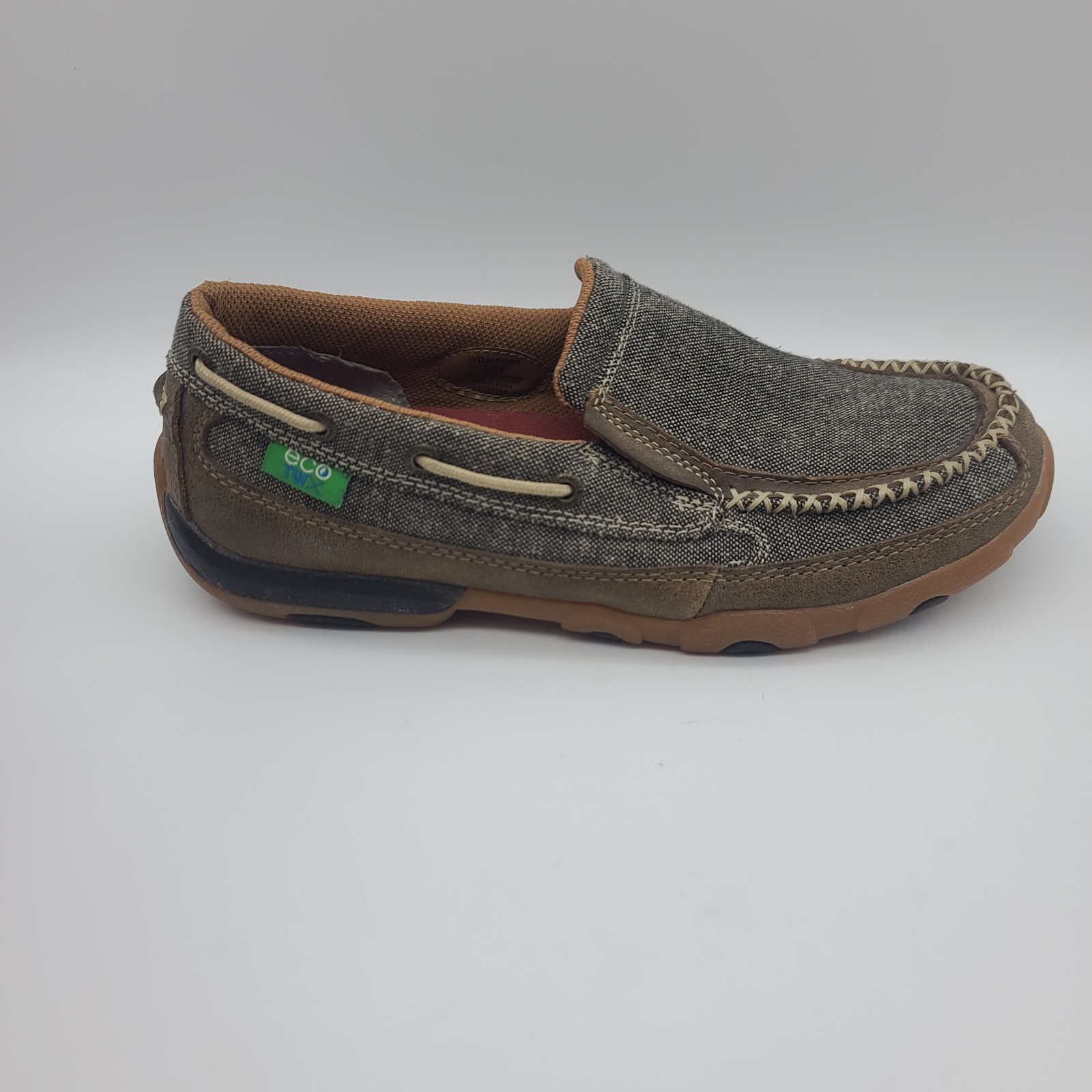 Twisted X ecoTWX Womens 9 M Brown Leather Western Driving Mocs Comfort Boat Shoe