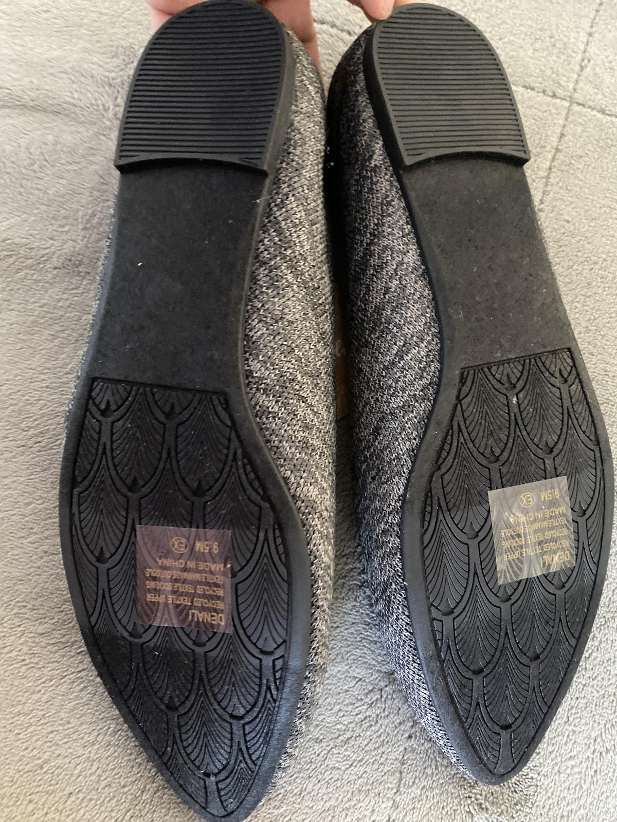 Jellypop Denna Ballet Flats Shoes Womens Size 9.5 Gray Knit Memory Foam Comfort