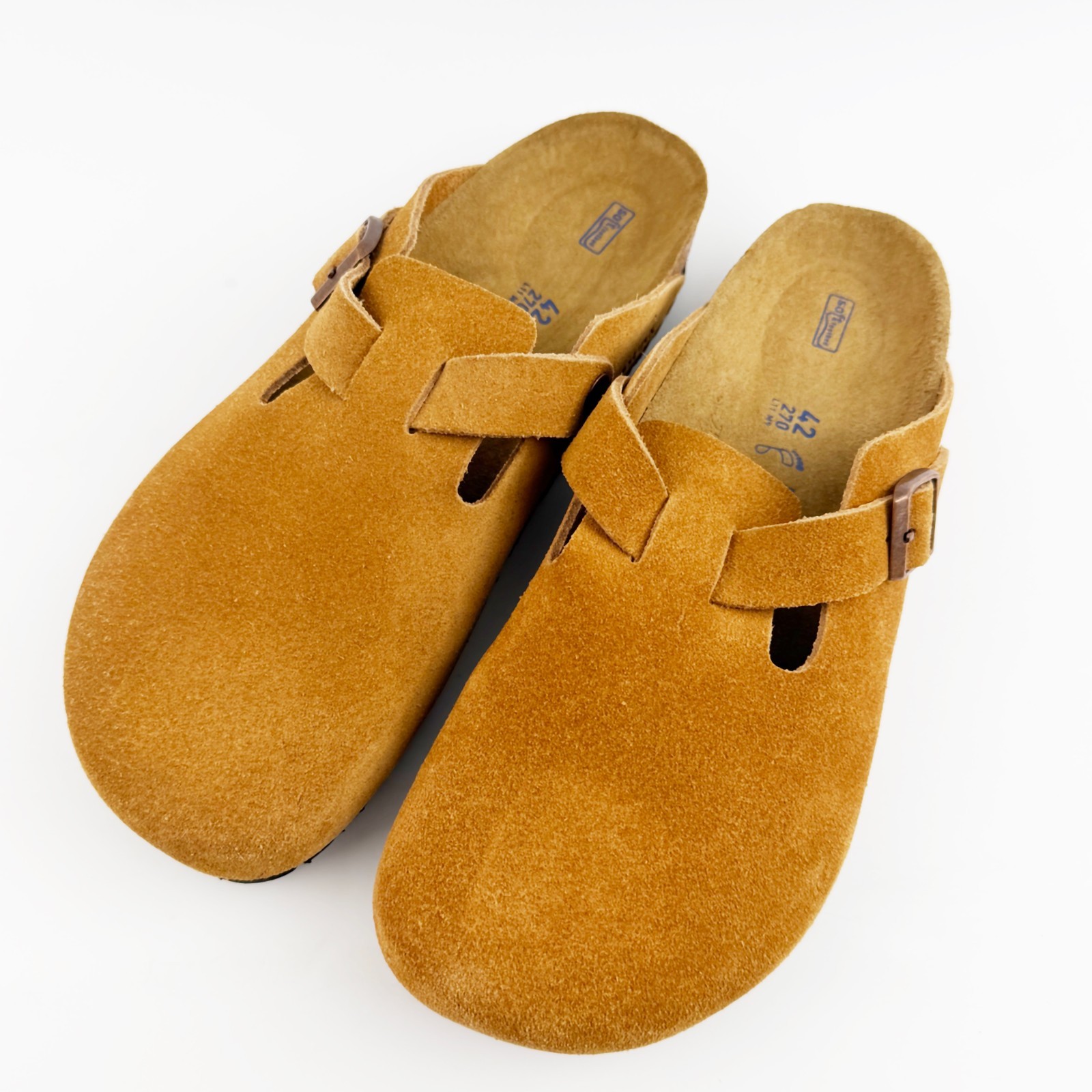 Birkenstock Boston Clog in Mink Suede Leather With Soft Footbed Unisex All Size