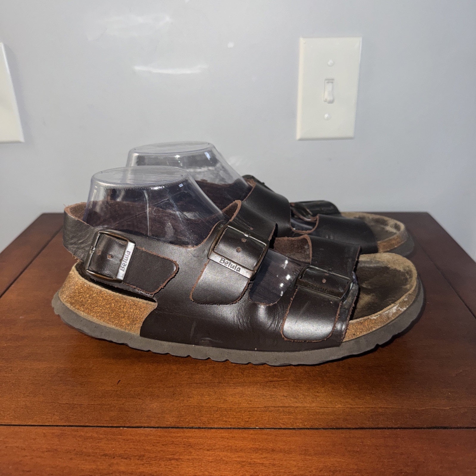 Birkenstock Betulah Milano Brown Leather Buckle Straps Sandals Sz 41 W10 M8