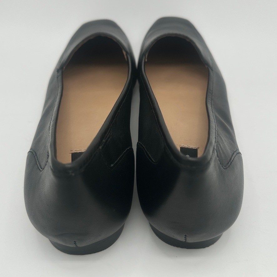 Array Black Leather Loafers Size 10N Narrow Slip On Flats