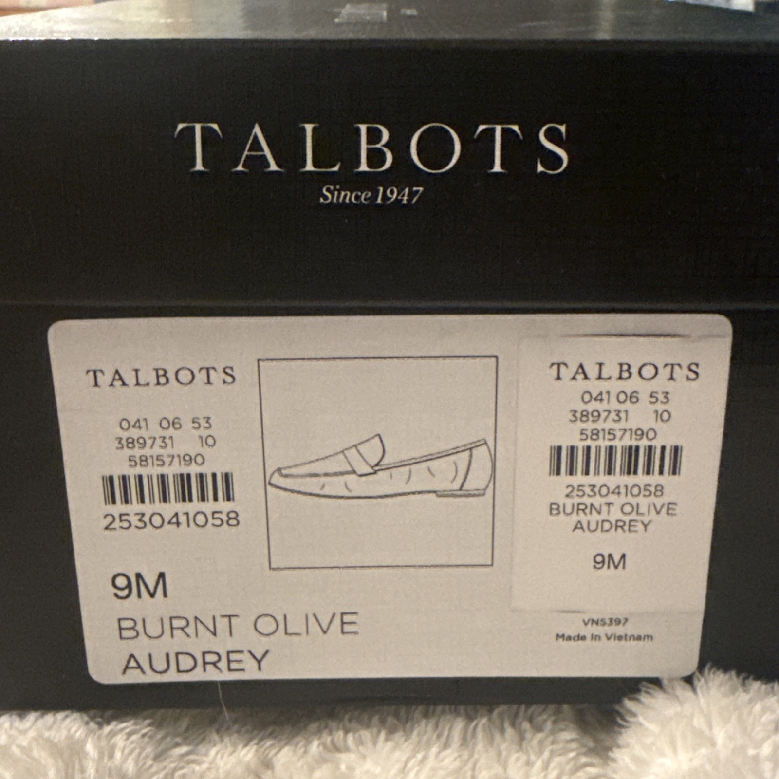 Talbots Audrey Burnt Olive Square Toe Loafer Flats Size 9M