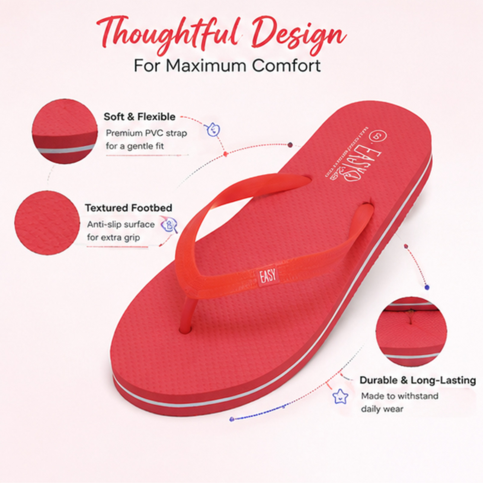 Fipper Classic Unisex Natural Rubber Flip Flops Anti-Slip Beach Sandals Slippers