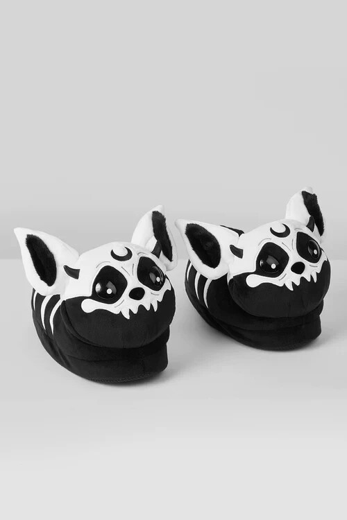 Killstar Vampir: Batbone Slippers Plush Gothic Skeleton Gothic Spooky KSRA007288