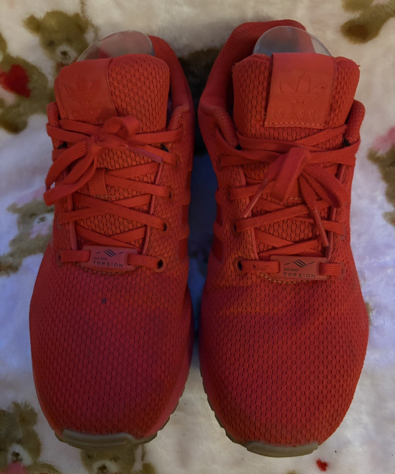 Unisex ADIDAS Torsion Red Sneakers in Size 7M, made in Indonesia!
