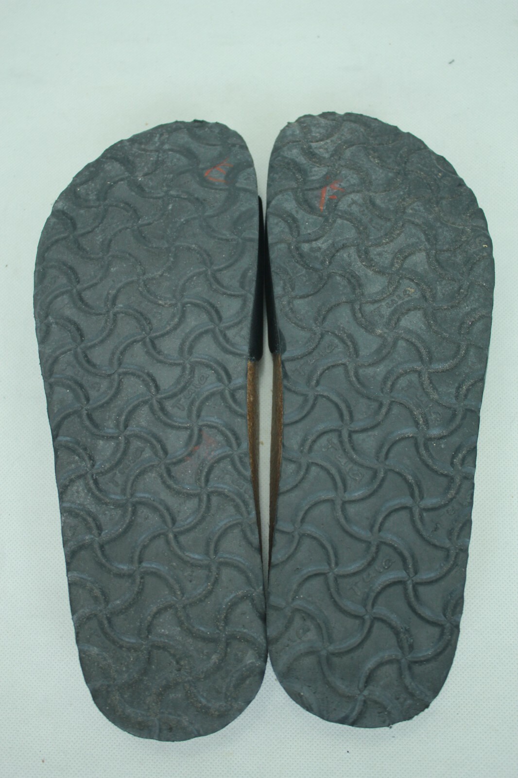 TULA BY BIRKENSTOCK BLACK LEATHER CORK SANDALS SIZE 39.5 NARROW EUC!
