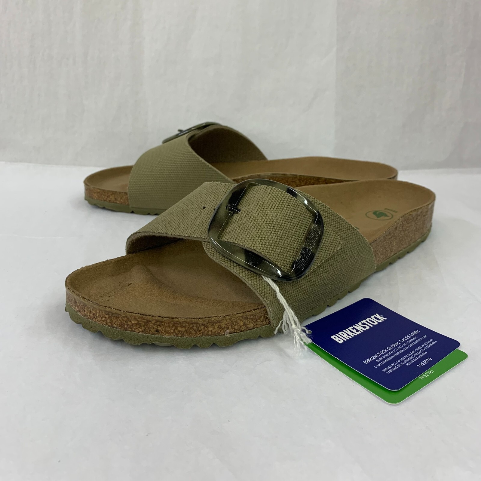 Birkenstock New w/o Box Madrid Vegan Big Buckle Faded Khaki Textile N SelectSize