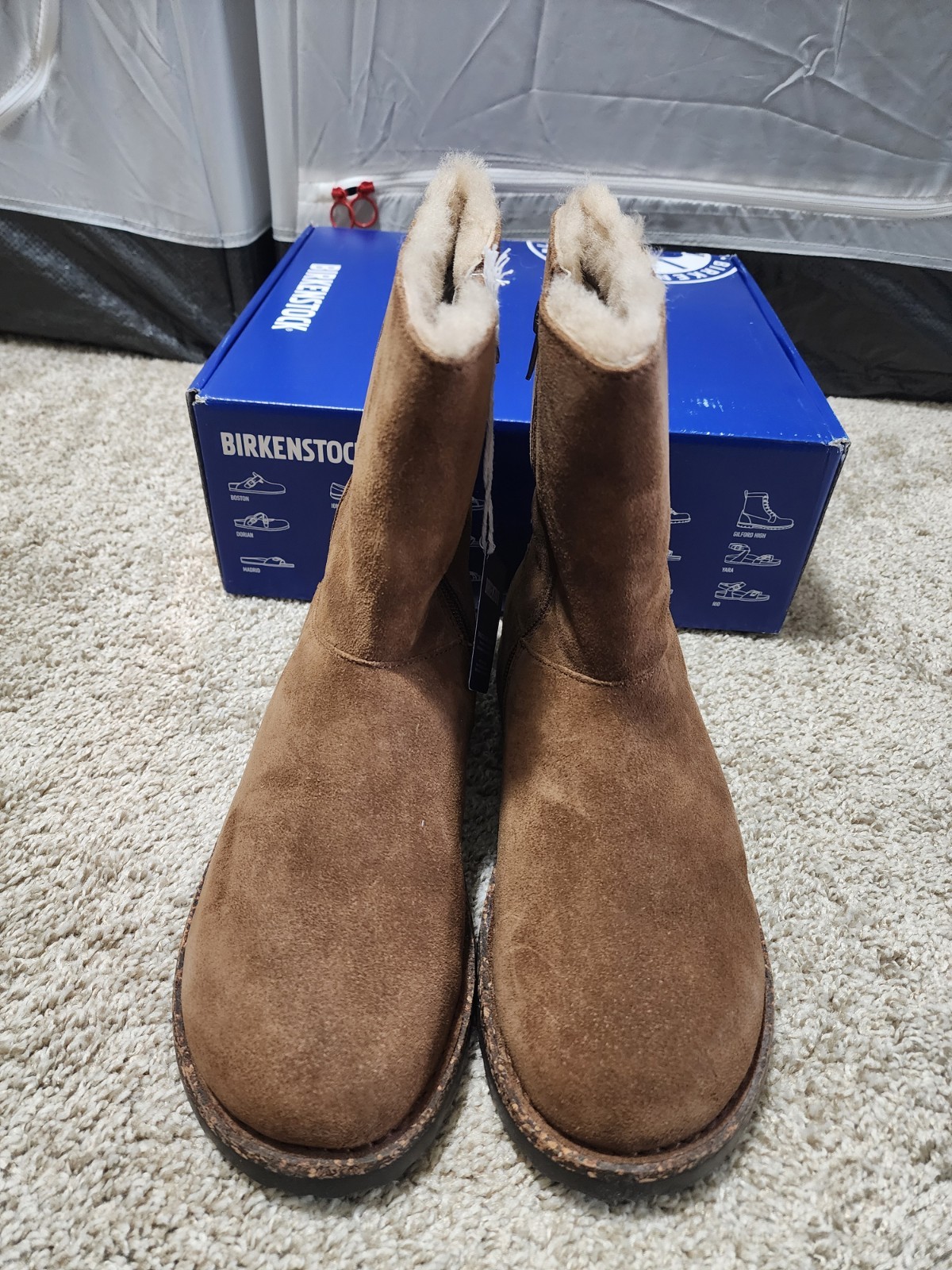 Birkenstock Uppsala Zip Shearling Boots Dark Tea US 10 EUR 41 Regular Wide NEW