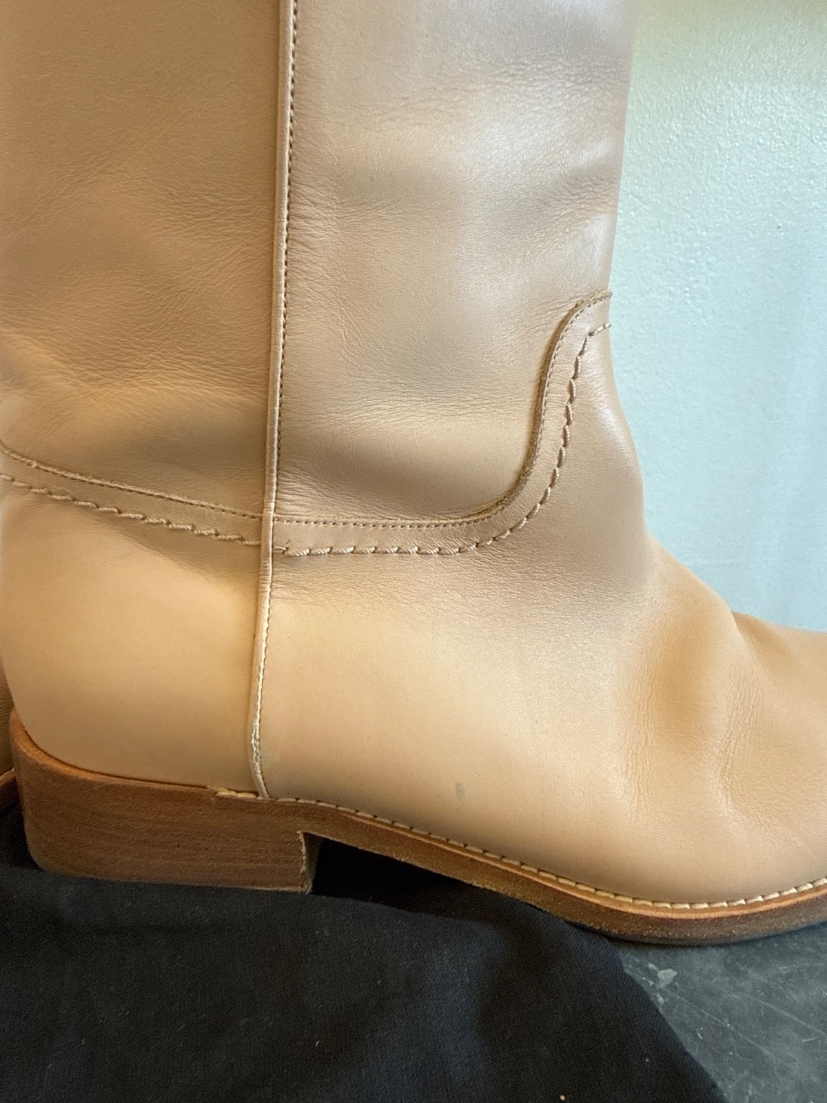 chanel country western mid calf boots salmon size 38 excellent condition