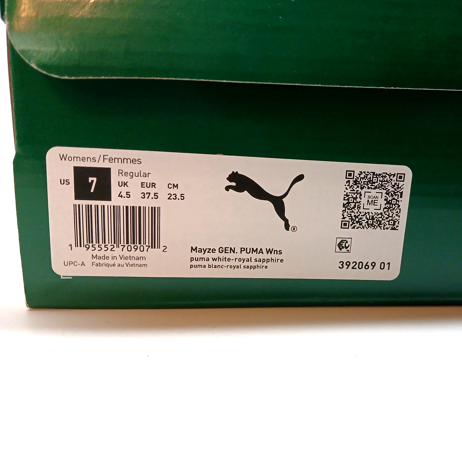 PUMA MAYZE LEATHER PLATFORM SNEAKER White/Royal Sapphire Women’s size 7