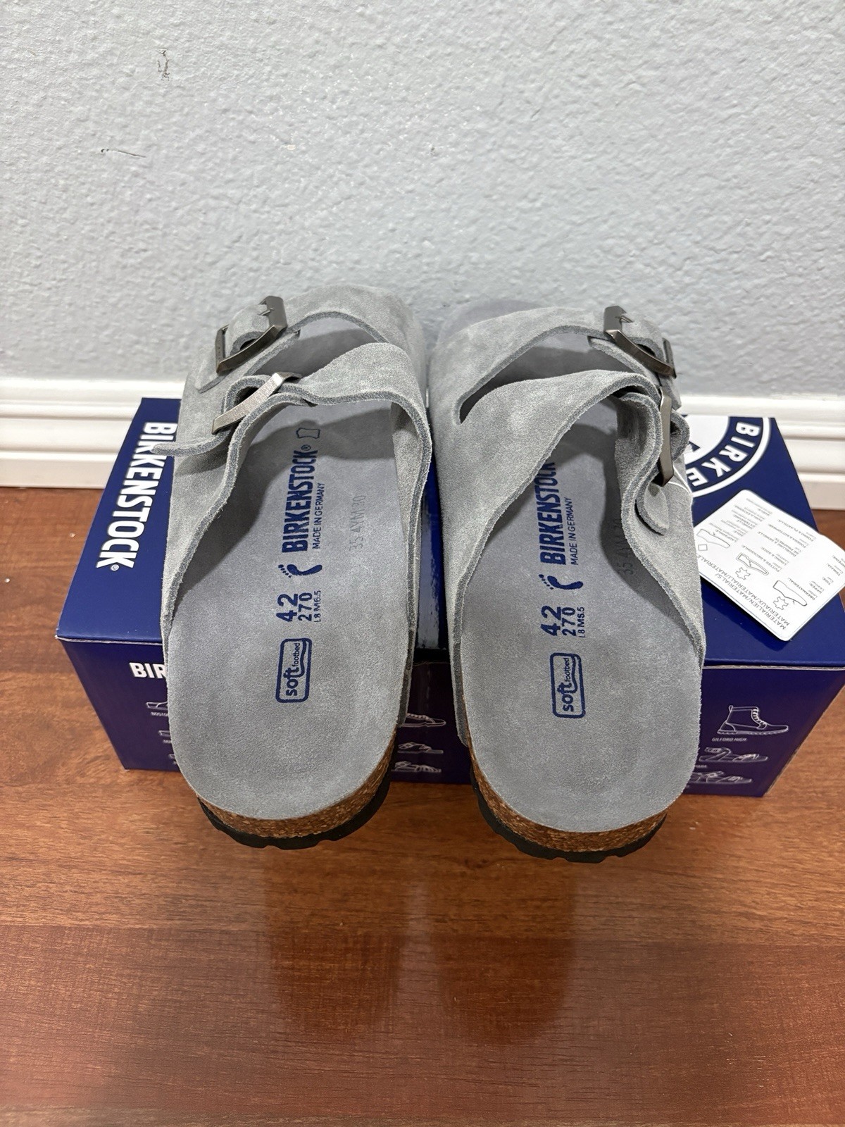 Grey Birkenstock Arizona Suede – Mens 9 / 42 EU